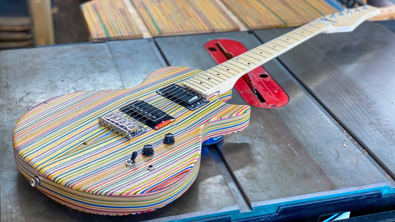 GUITAR MADE OUT OF BROKEN SKATEBOARDS!