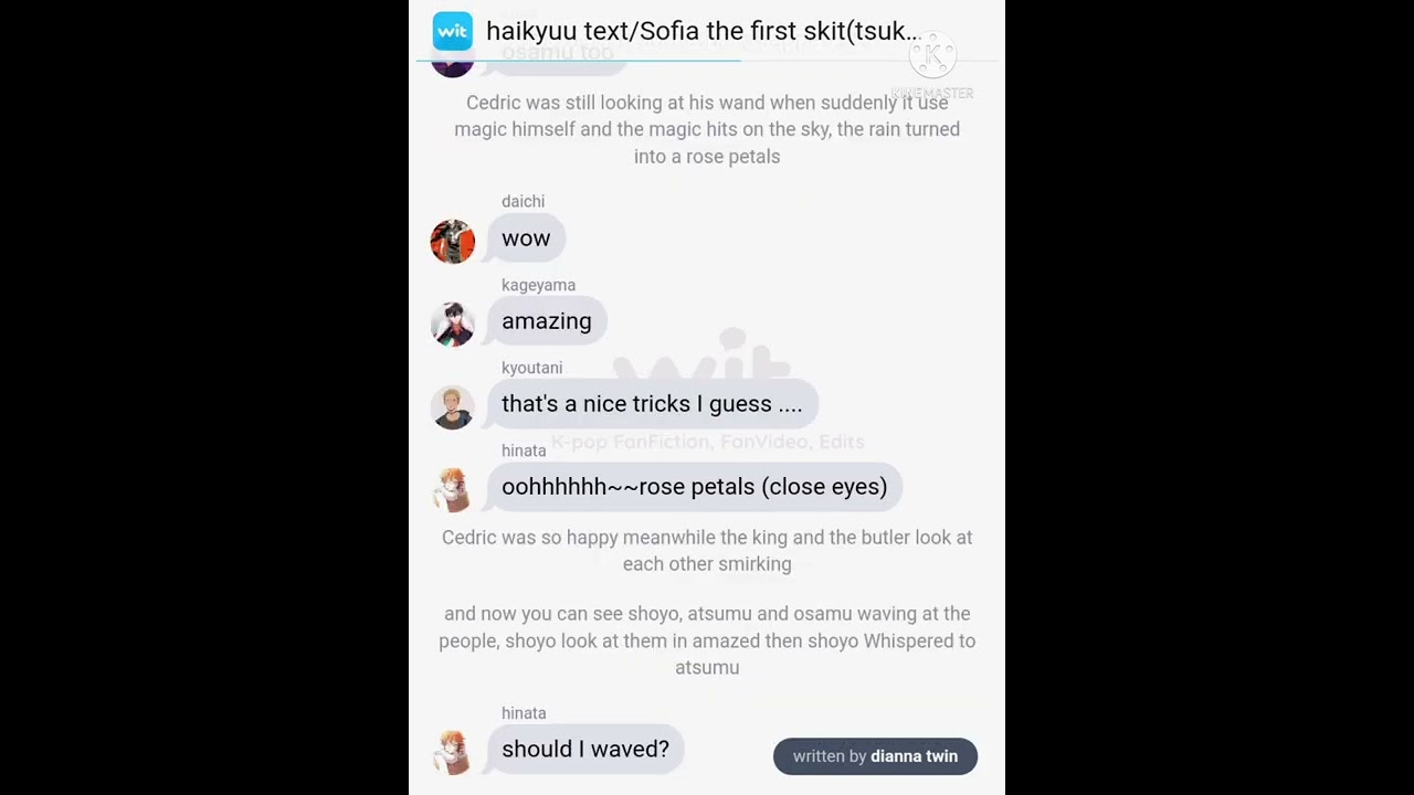 haikyuu text hinata as sofia/once upon a princess/many mistakes