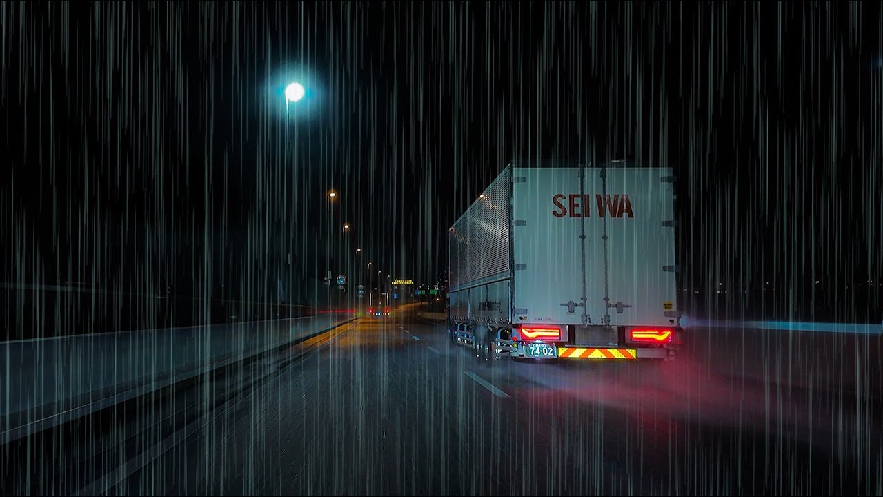 ☔️Midnight Highway Rain Drive😴 for Sleep💤