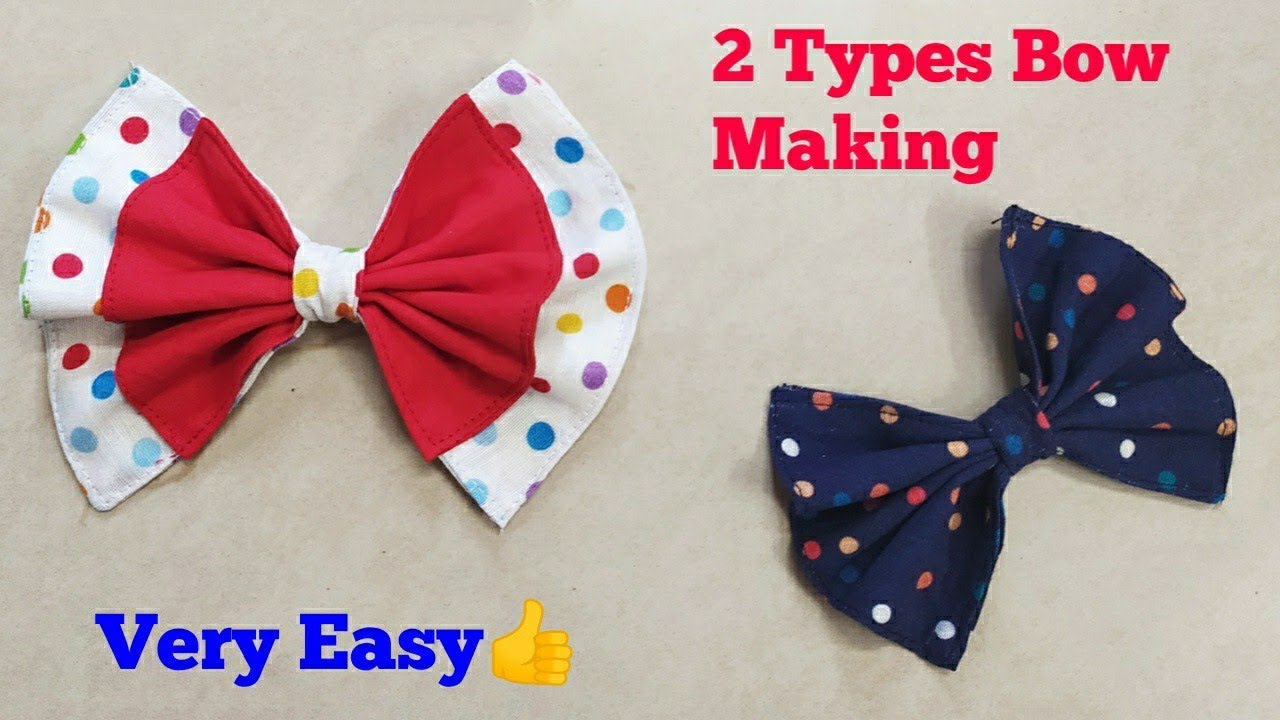 2 Types Bow Making Very Easy | Fabric Bow Making For Frock