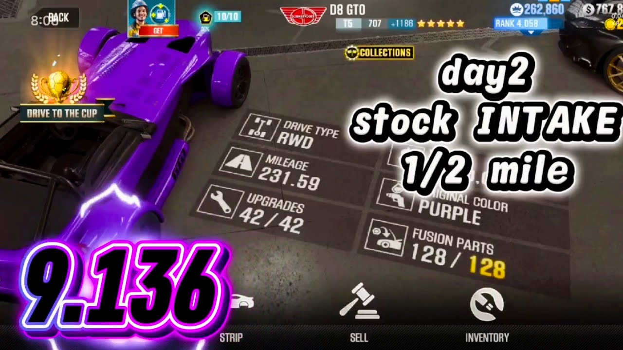 CSR2 D8 GTO - 9.136 only | ❌INTAKE | DAY2 TOURNAMENT