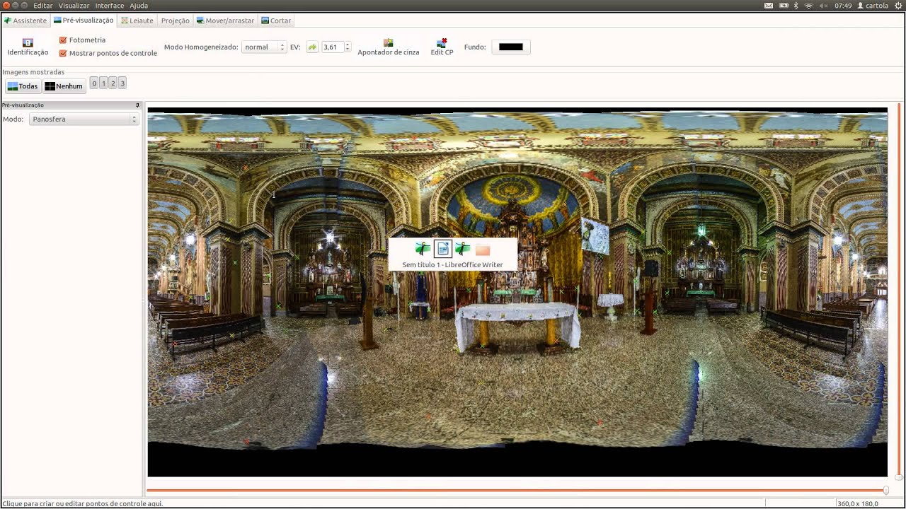 Costurando uma panorâmica esférica 360° com o Hugin (caso 2)