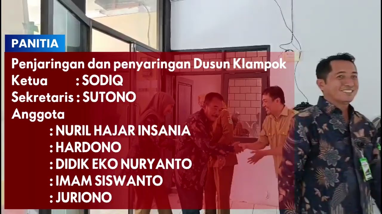 Penyerahan berkas calon kasun klampok