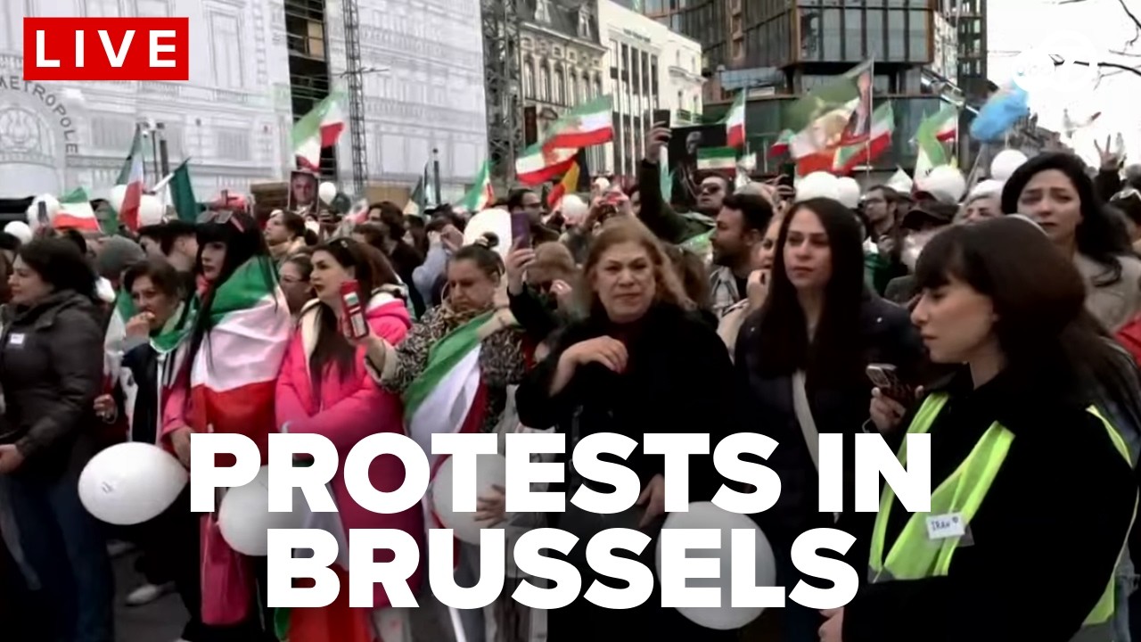 🔴LIVE: PROTESTS ERUPT IN BRUSSELS DEMANDING END OF ISLAMIC REPUBLIC IN IRAN