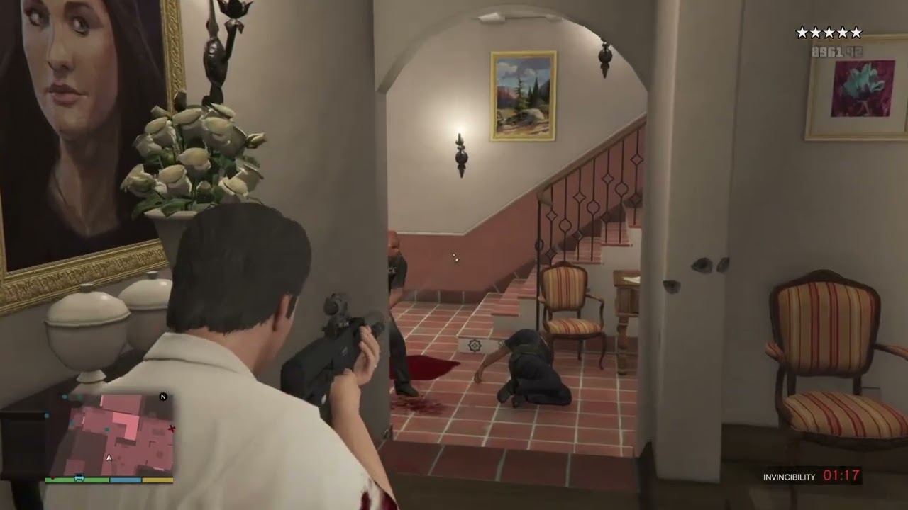 Grand Theft Auto V Michaels house party rampage again!