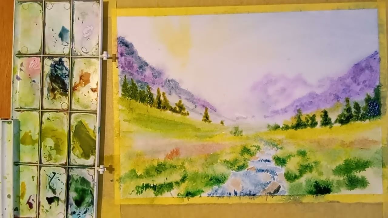 Wet-on-Wet Watercolor: Light & Airy Mountains, Meadows & Stream