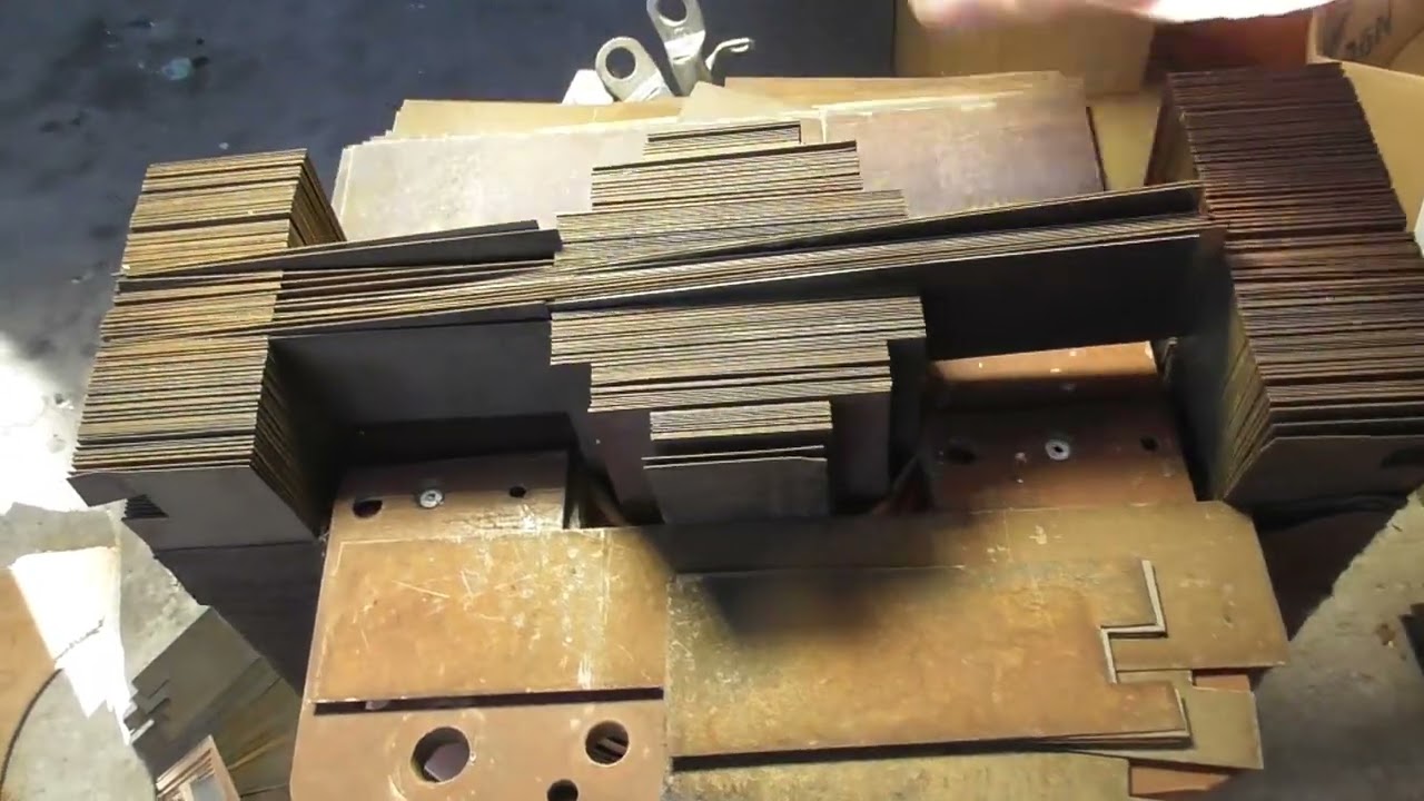 Power Transformer. Stacking the core laminations