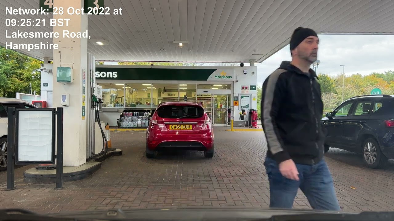 after rush-hour driving A3 / M25 / M1 / A509 Portsmouth to Milton Keynes after petrol at Morrisons