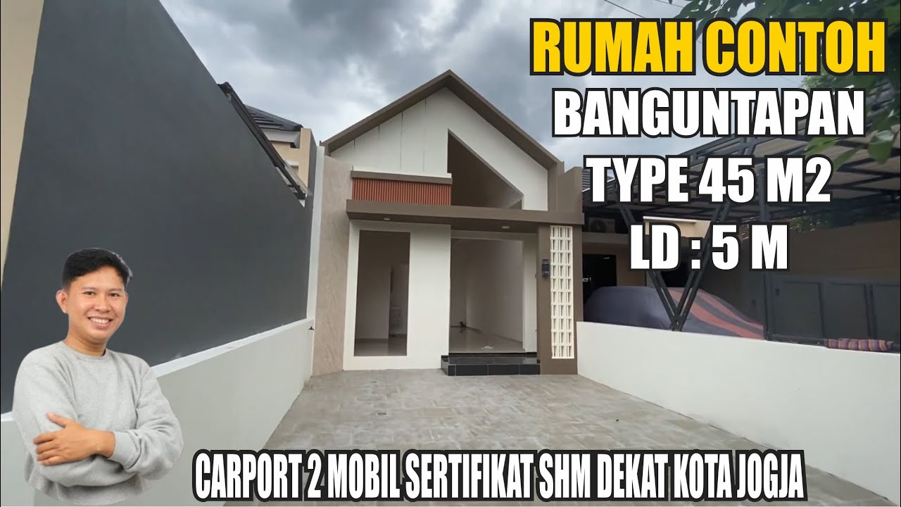 RUMAH SIAP BANGUN DEKAT KOTA JOGJA BISA REQUEST DESAIN CARPORT 2 MOBIL SERTIFIKAT SHM 500JUTAAN