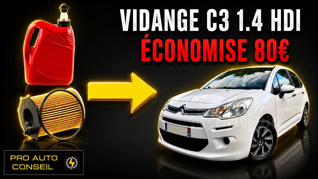 comment faire Vidange + filtre a huile facilement sur C3 1.4 hdi 2013