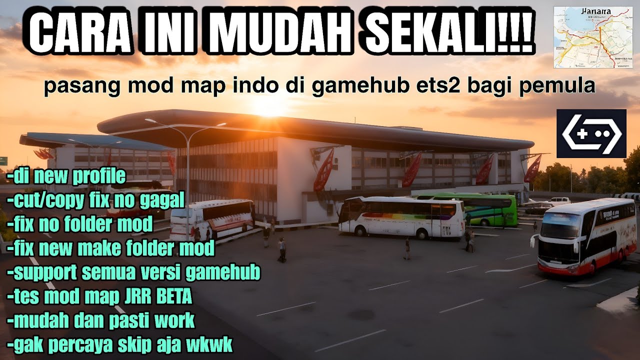 cara pasang mod map indo di ets2 GameHub full tutorial