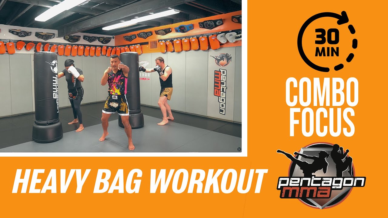 30 Minute fast pace Muay Thai Kickboxing Heavy Bag Workout | Combination Focus #38