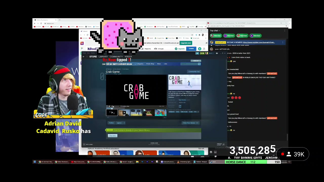 Kreekcraft reacting to crab game trailer