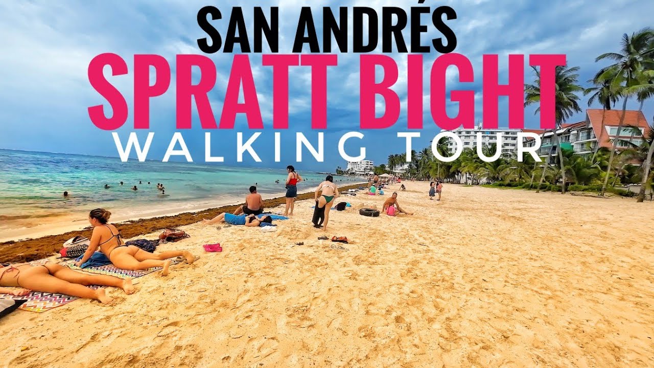 🇨🇴 4K Walking Tour playa SPRATT BIGHT San Andres Colombia (Recorrido a pie) 😱🔥