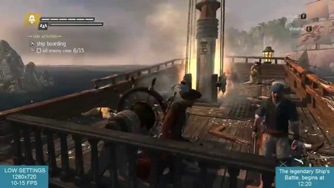 Assassin's Creed IV Black Flag on 9500GT Overclocked full Gameplay