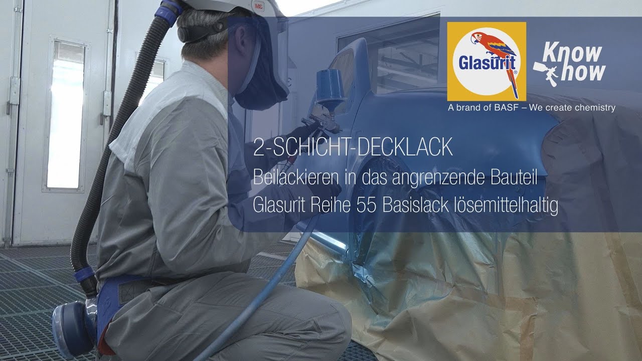 Glasurit Reihe 55 2-Schicht-Decklack Beilackieren in das angrenzende Bauteil (Deutsch)