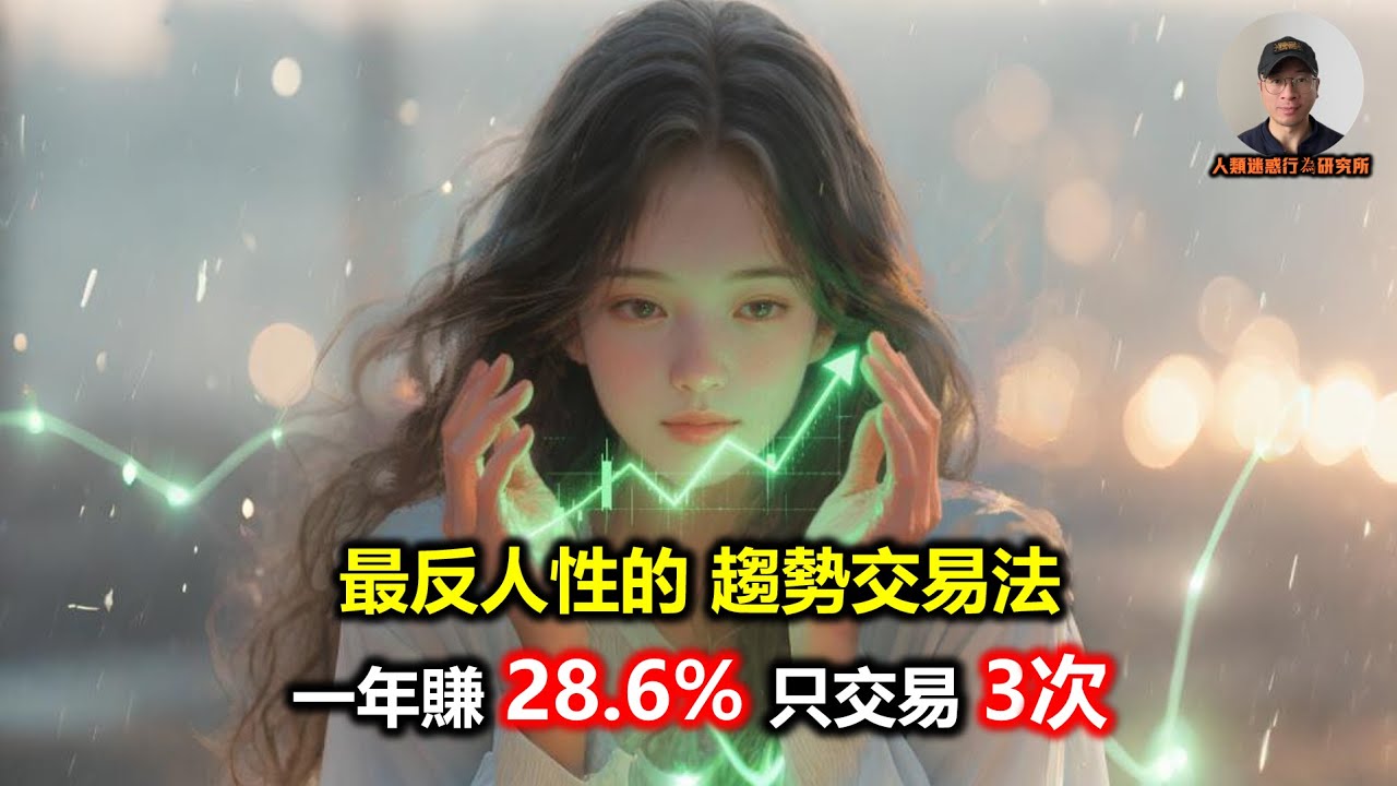 最反直覺的趨勢交易大法：一年賺28.6%，只交易3次。81%散戶2025年血虧2.1萬！趨勢交易可以翻身。
