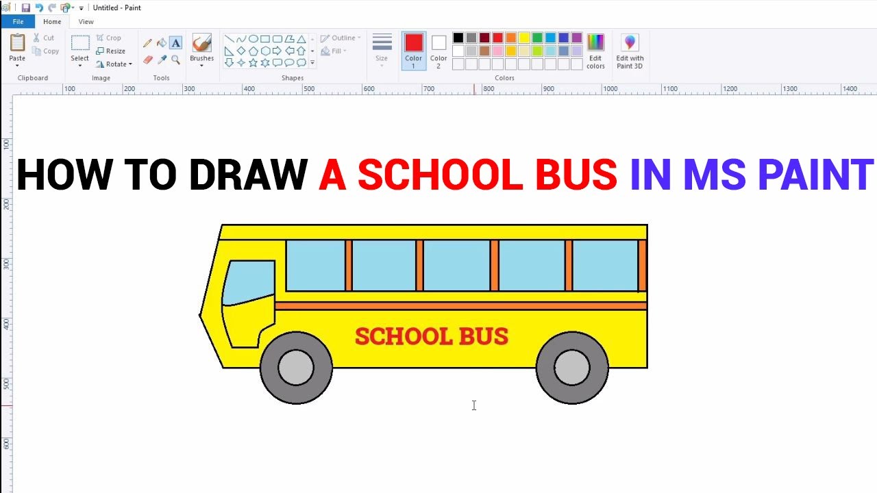 How To Draw Bus in MS Paint easy steps | How to Draw Bus in MS Paint | MS पेंट में बस कैसे बनाये |