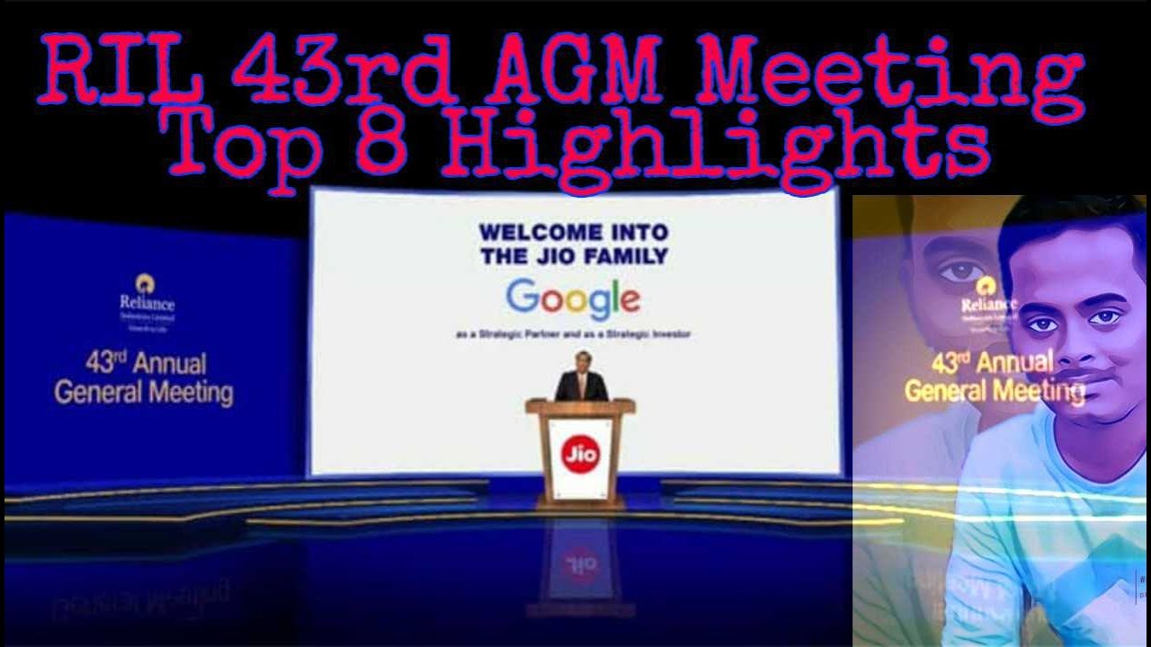 RIL 43RD AGM Meeting.Top 8 Highlights .Explained In Hindi