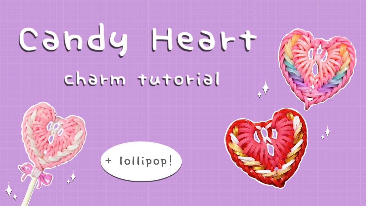 Урок по изготовлению подвески в виде леденца в форме сердечка (на станке Rainbow Loom)
