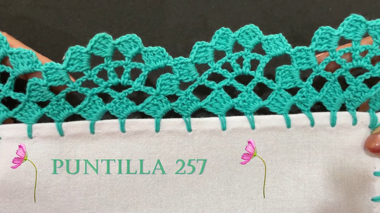 💥¡INCREIBLE HERMOSA ! 1 VUELTA PUNTILLA  257  ✅FANTASTICA ORILLA PARA SERVILLETA O MANTEL