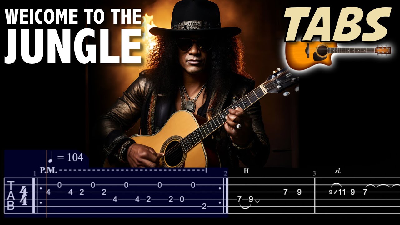 Guns N' Roses - Welcome To The Jungle  | ACOUSTIC Guitar | Cover | Lesson  | Tutorial  | Tabs