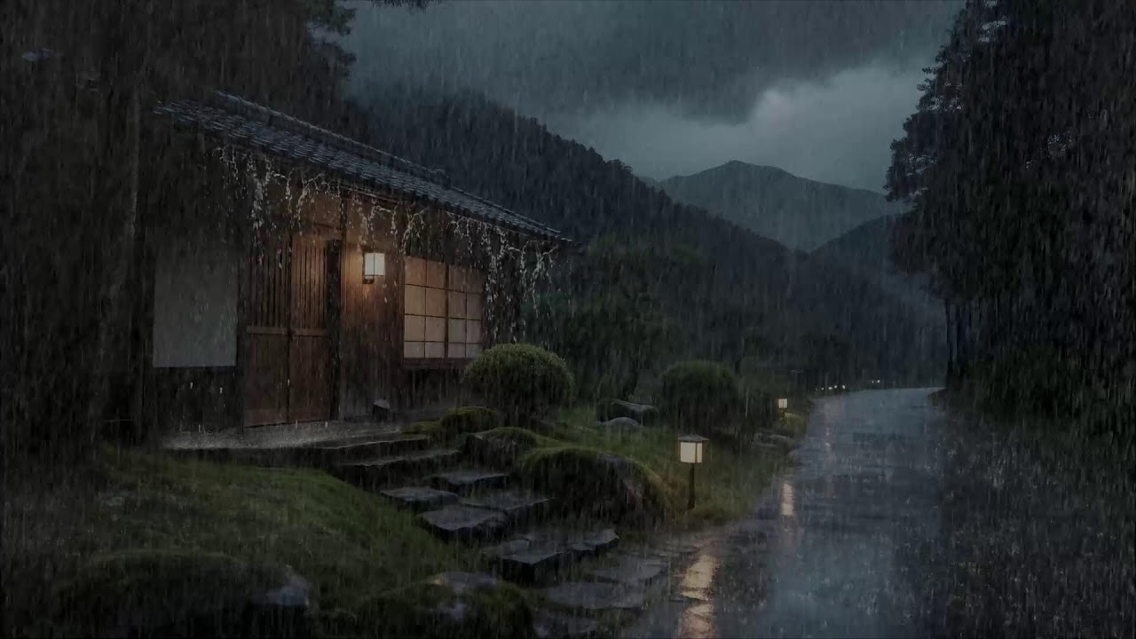 Breathe in Peace 🌧️ Rainfall Surrounding Wooden Roof for Deep Sleep and Calm 💫