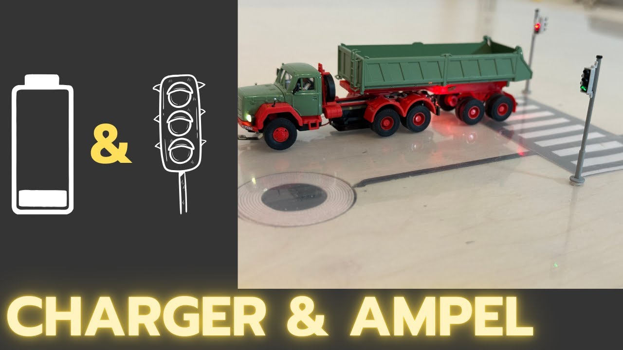Induktiv Charger 8408 & Verkehrsampel mit Fußgängerampel 5095 Viessmann CarMotion 01.2025