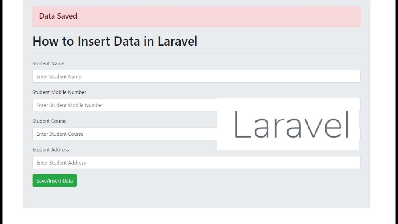 CRUD: How to Insert Data in Laravel - Part-1/4