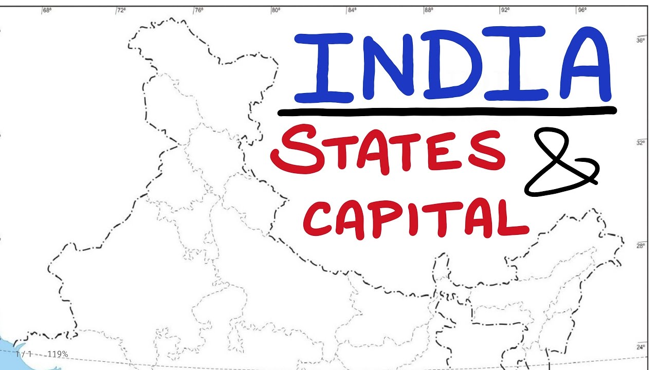 Indian states with their capital | MapCraft | the best place to learn map work |