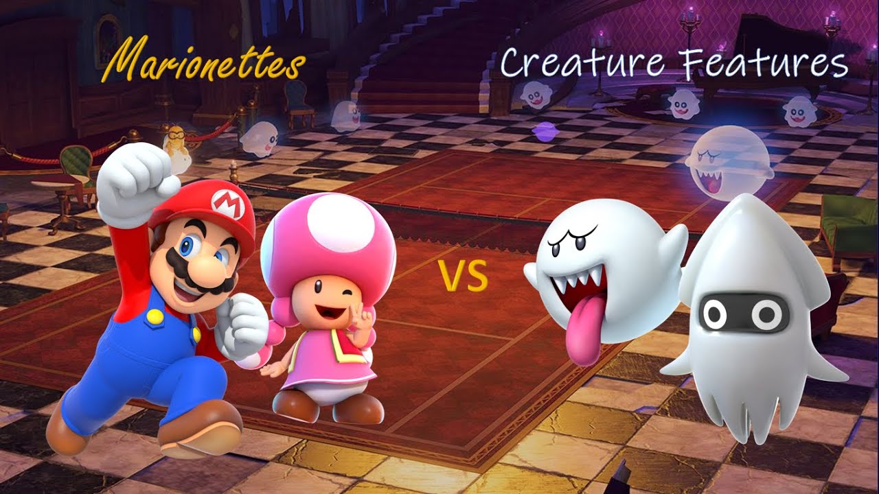 Mario Tennis Aces - Mario and Toadette vs Blooper and Boo (Marionettes vs Creature Features)