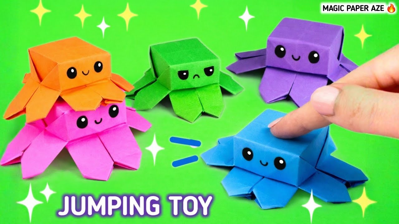 Origami Octopus / Anti-stress toy / Origami Paper Jumping octopus 
