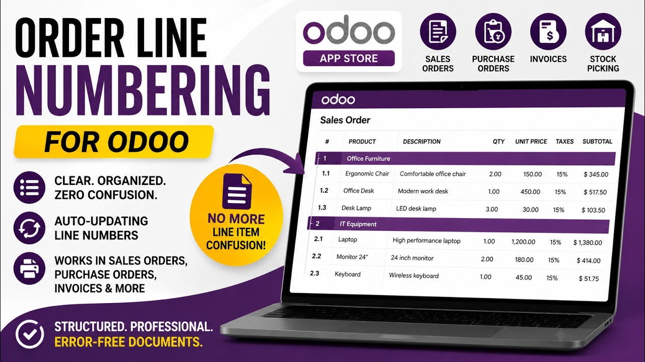 Odoo Order Line Numbering Module | Fix ERP Line Item Confusion Instantly