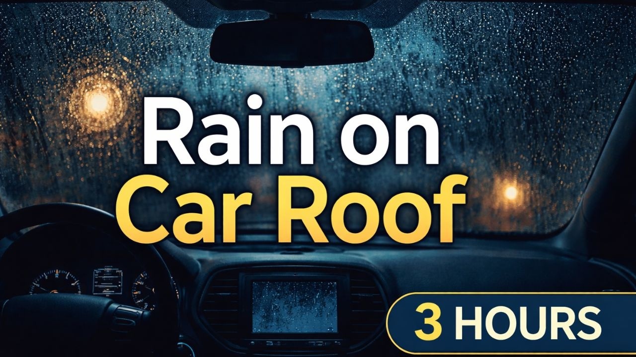 Rain on Car Roof at Night 🌧 3 Hours Deep Sleep (No Music, No Thunder)