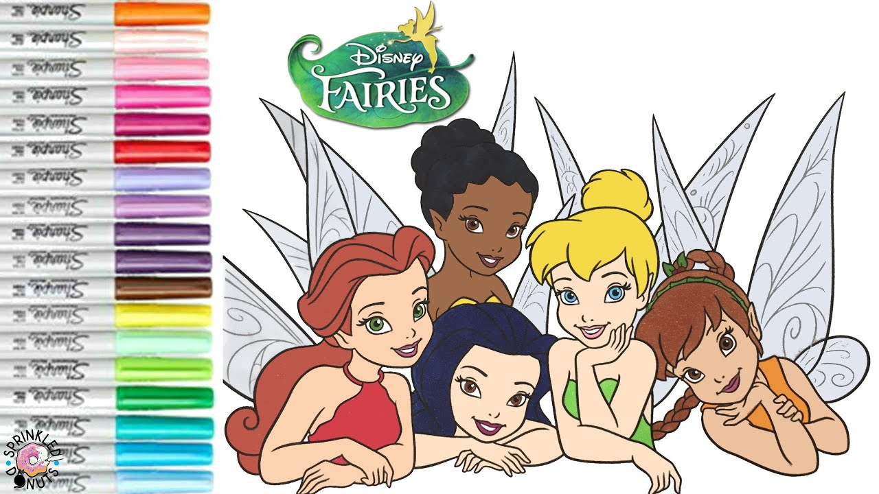 Disney Fairies Coloring Book Pages Tinker Bell Silvermist Fawn Rosetta Iridessa and Fairy Mary