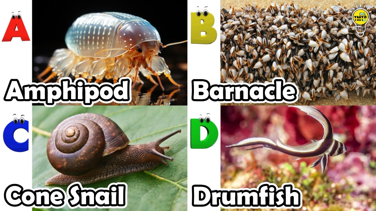 Удивительные морские животные | Песенка про морских животных ABC | Английский язык и животные для...