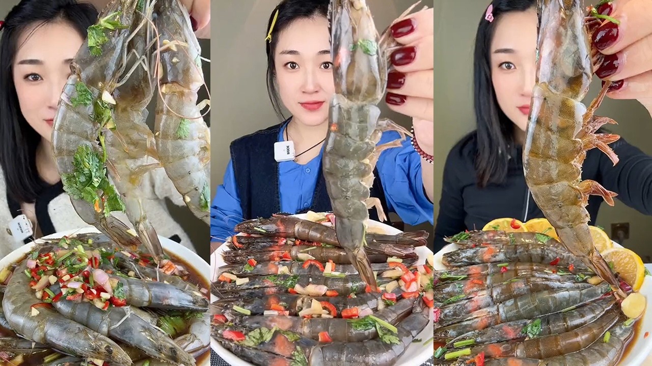 【Yummy】Drunken shrimp + Thai shrimp🦐🌶🍋🧄#mukbang#asmr#Seafood