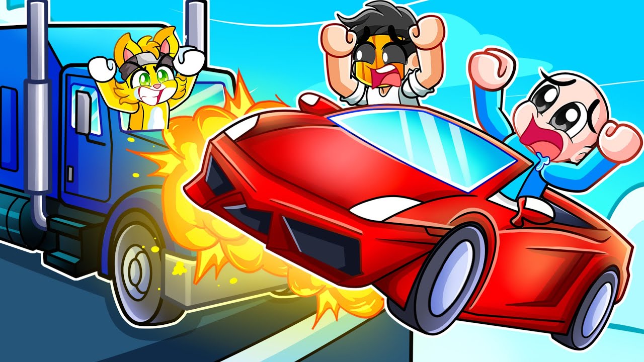 ¡CAMIONES vs SUPER COCHES en Roblox!