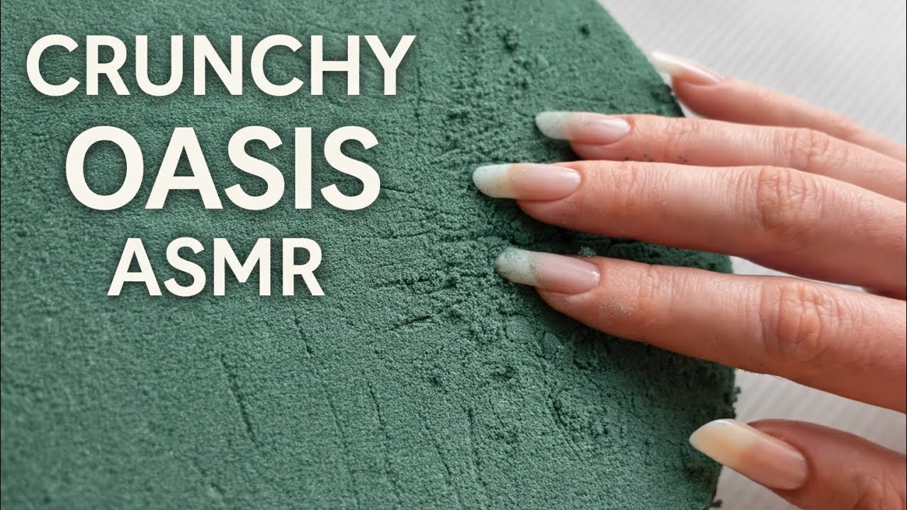 ASMR soft relaxing carving on oasis 🌿 with natural long nails #asmr