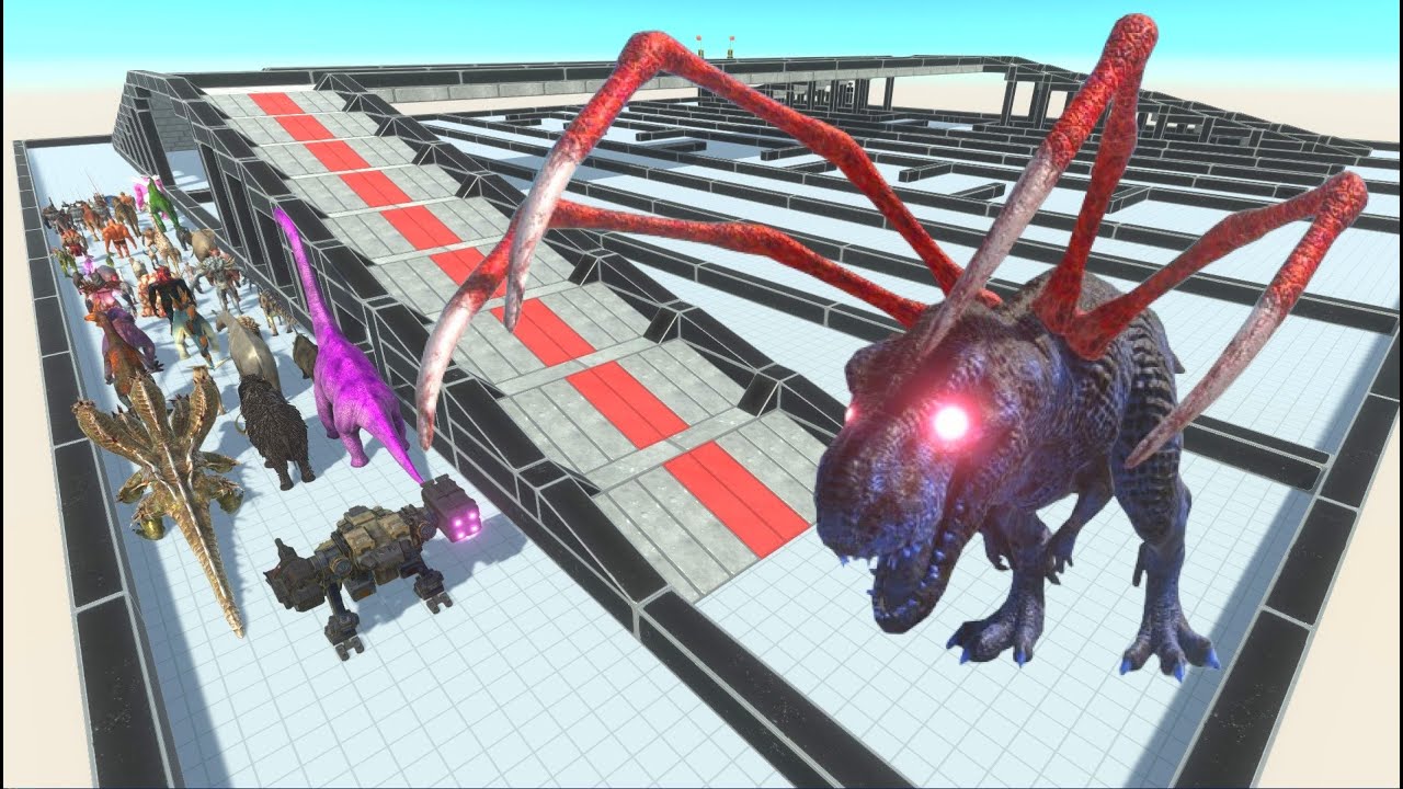 ESCAPE FROM ALIEN TYRANNOSAURUS - Animal Revolt Battle Simulator