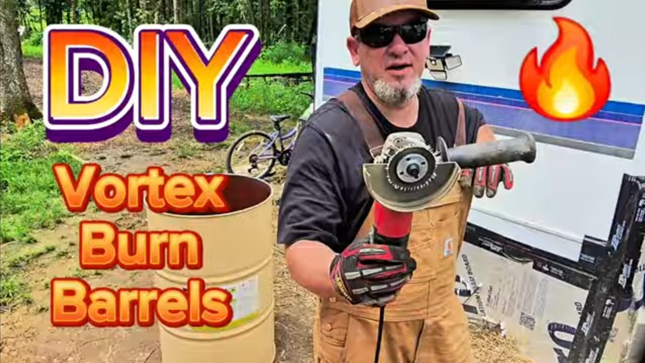 DIY Vortex Burn Barrel Transformation: 55 Gallon Metal Drum Upcycle for Land Clearing | Off-grid