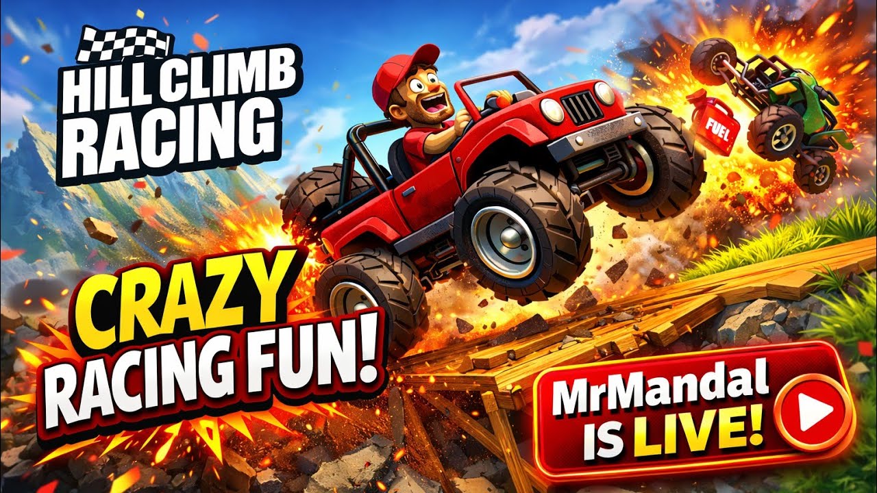 Crazy game Hill Climb Racing .s Racing Fun &Create New Record #mrmandal #hillclimbracing