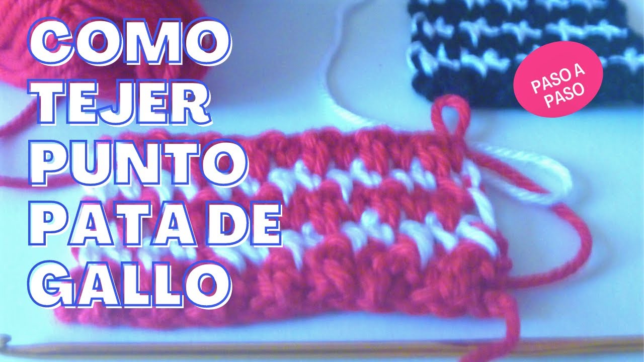 COMO TEJER PUNTO PATA DE GALLO EN GANCHILLO - PASO A PASO #puntopatadegallo #crochettutorial