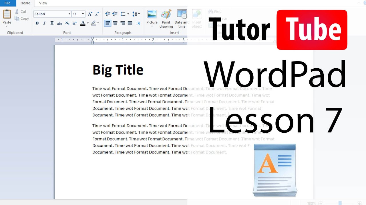 WordPad - Tutorial 7 - Text Color and Highlight