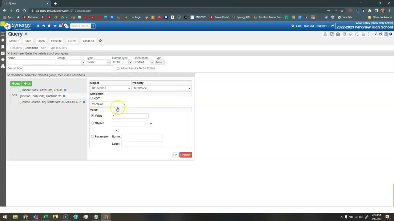 Synergy Query: Paste a query