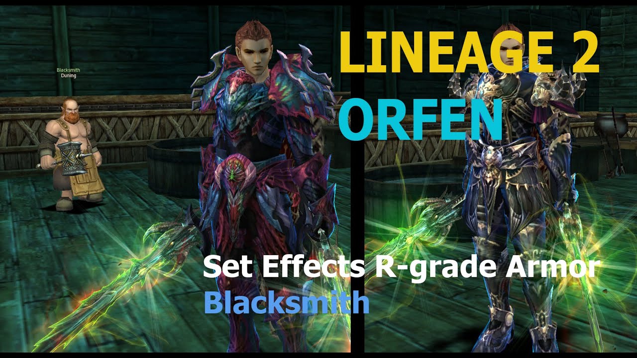 Lineage 2 Orfen server - Change Set Effects R-grade Armor