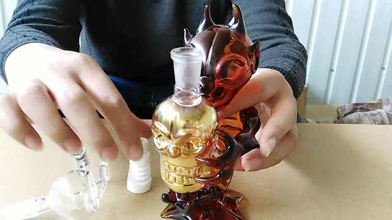 creative Amber Alien Glass water pipes glass bongGlass oil rigs glass bubbler