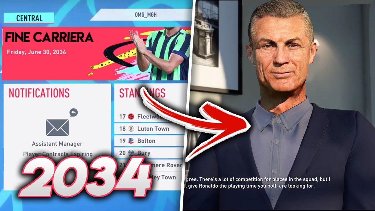 COSA SUCCEDE nel 2034 nella FINE della CARRIERA ALLENATORE di FIFA 20!!?