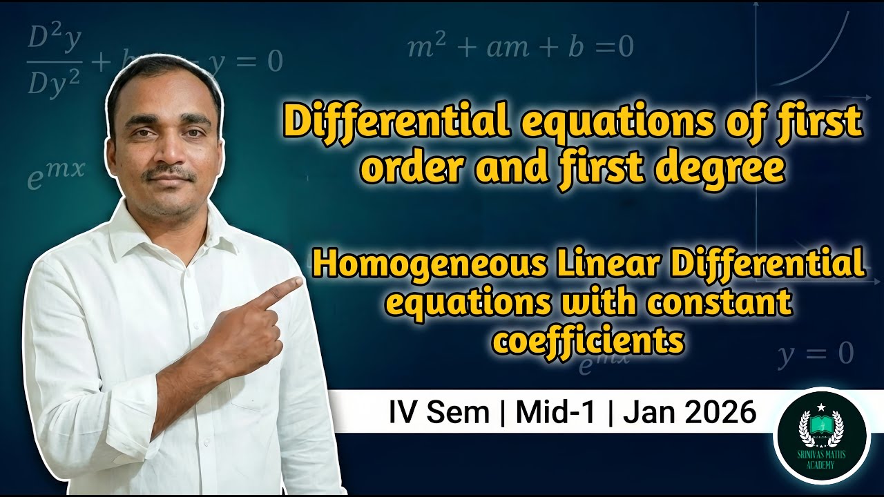 Differential equetions ||Advanced Engineering maths||@SRINIVAS MATHS