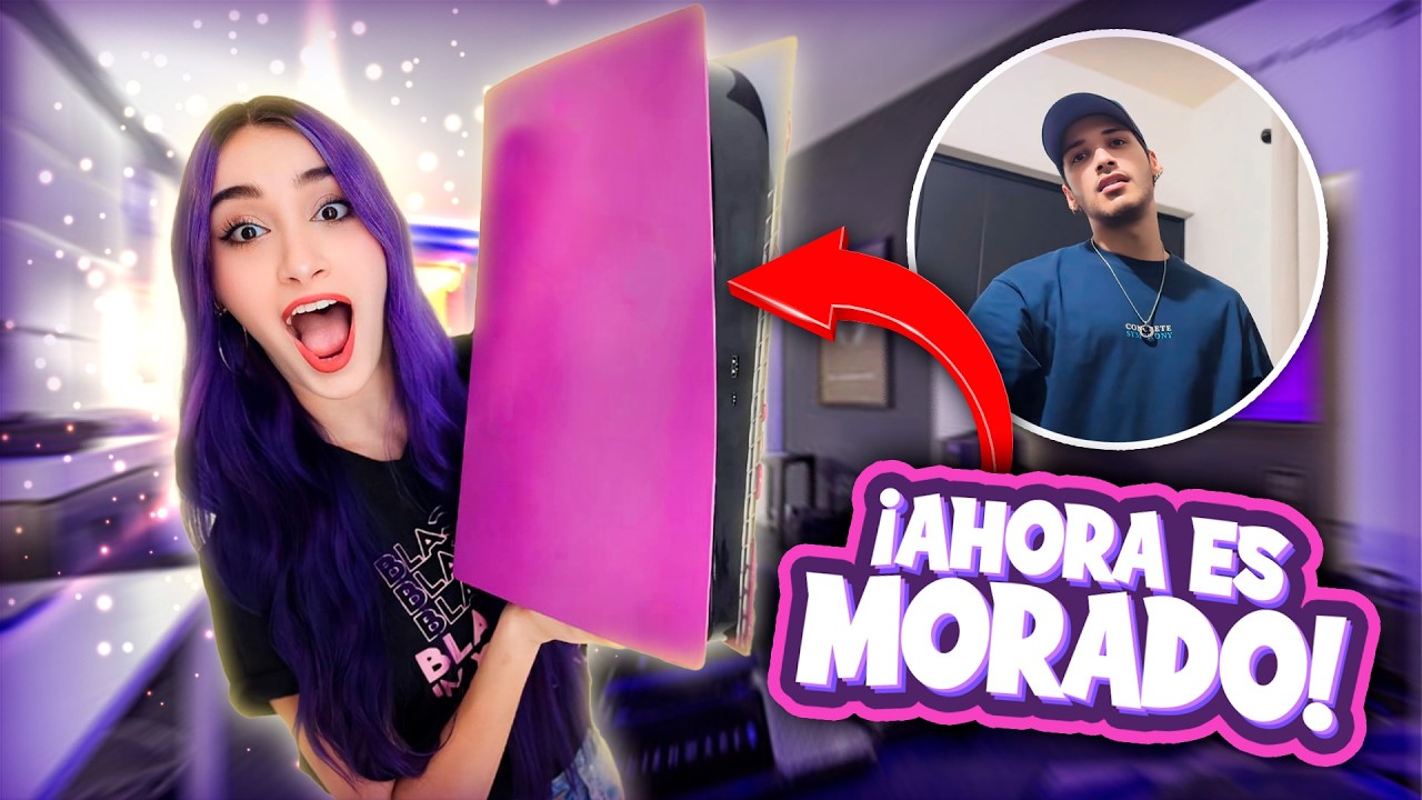 PINTO DE MORADO EL PLAYSTATION DE MI GEMELO *BROMA* 😈😱